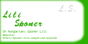 lili sponer business card